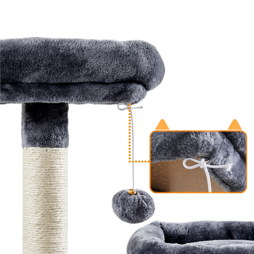 Yaheetech 71'' H Multi-Level Cat Tree Tower with Condos， Dark Gray