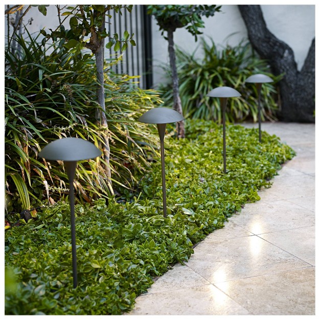 John Timberland Large Mushroom Bronze Finish Led Landscape Path Lights Set Of 4