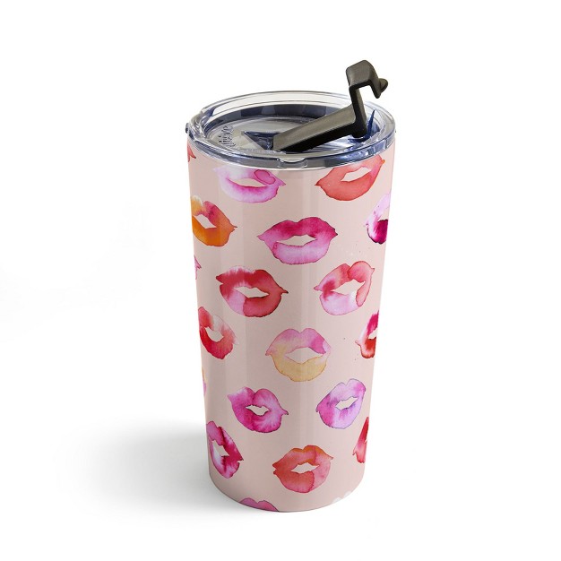 Ninola Design Sweet Pink Lips Travel Mug 20 Oz Stainless Steel Travel Mug Deny Designs