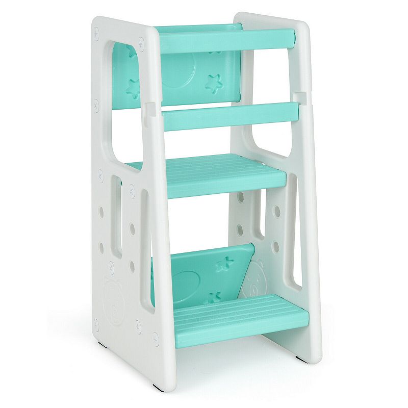 Kids Kitchen Step Stool with Double Safety Rails