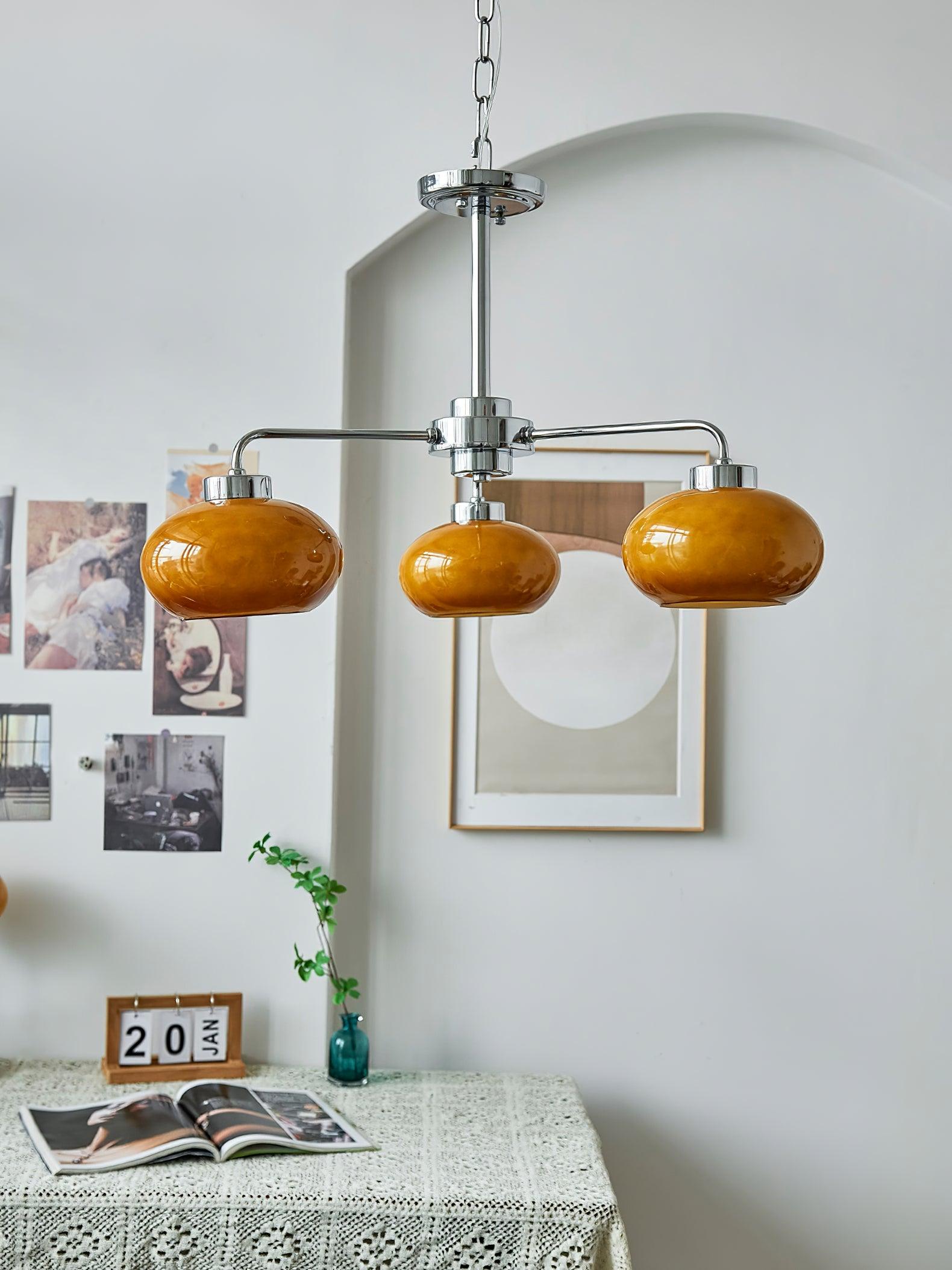 Oval Persimmon Chandelier