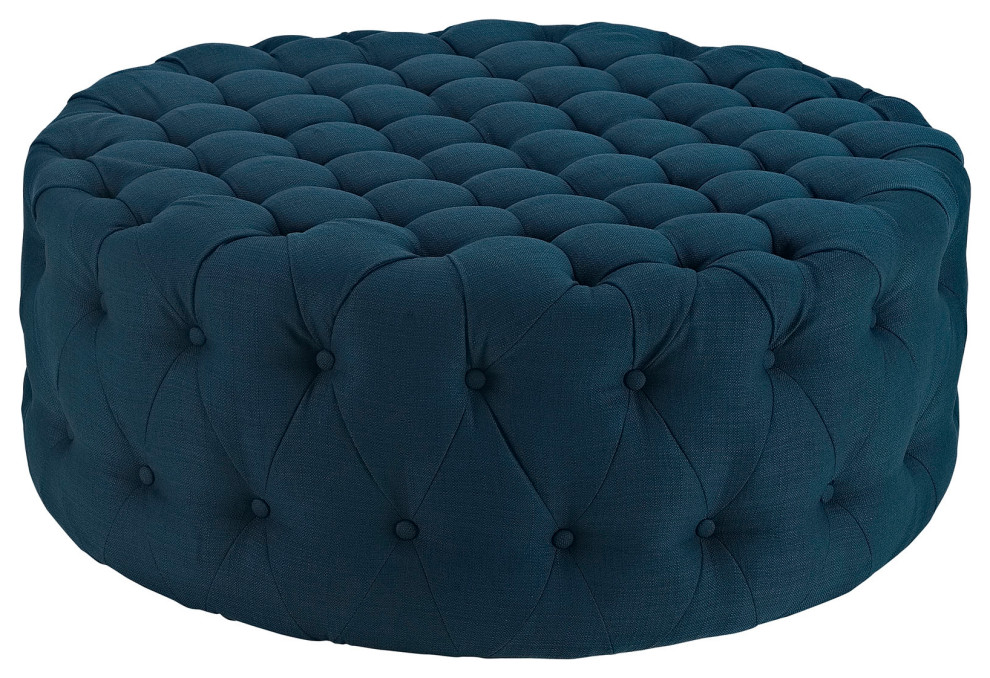 Button Tufted Ottoman  Round Circle Tufted Coffee Table Cocktail Ottoman   Transitional   Footstools And Ottomans   by mod space furniture  Houzz