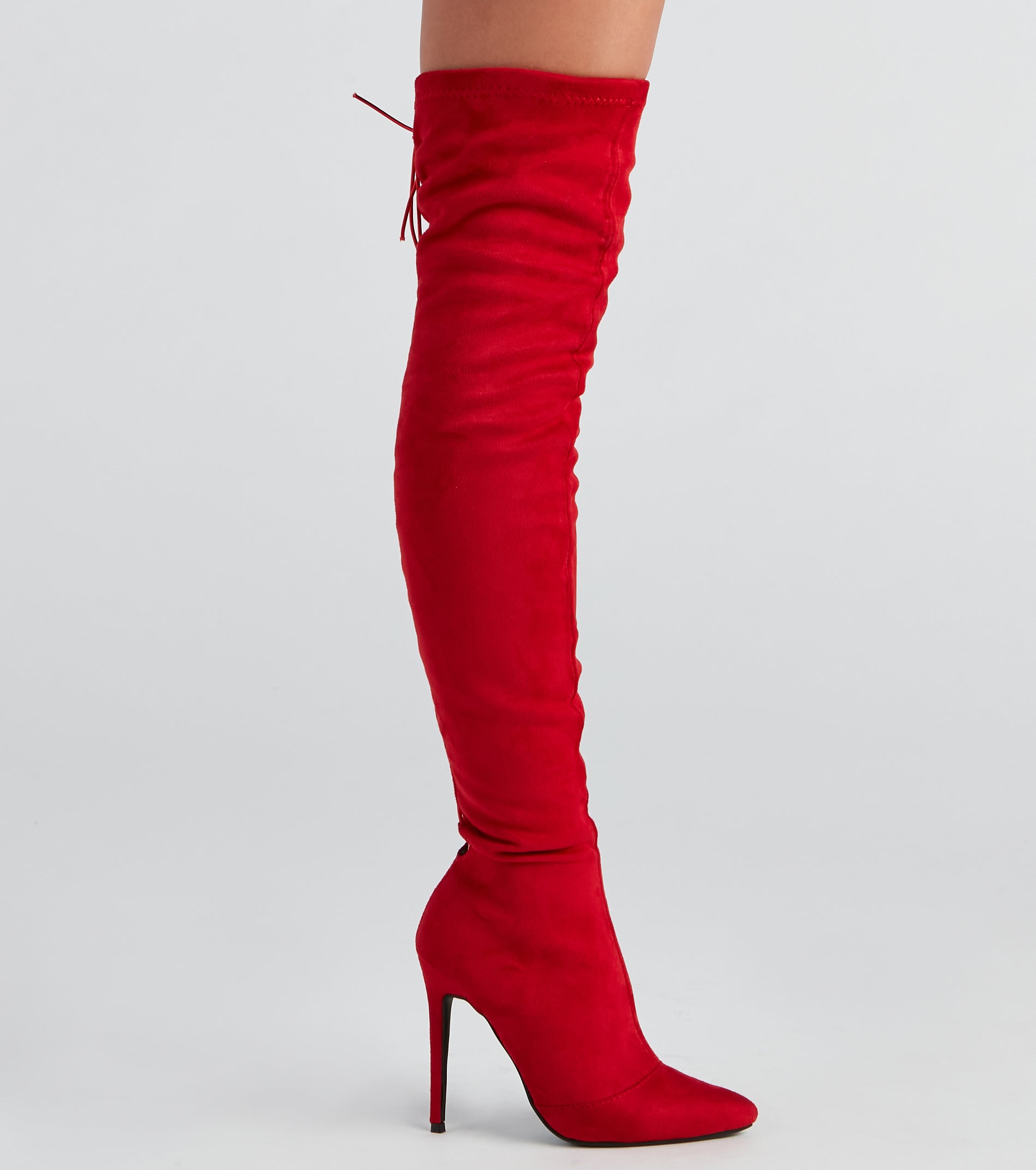 Sultry Lace-Up Thigh-High Boots