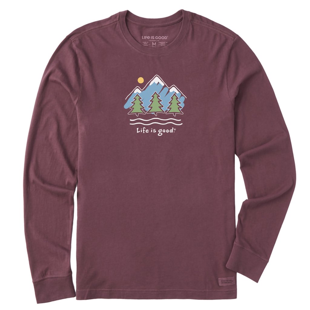 Life Is Good  Men's Big Mountains Long Sleeve Crusher Tee