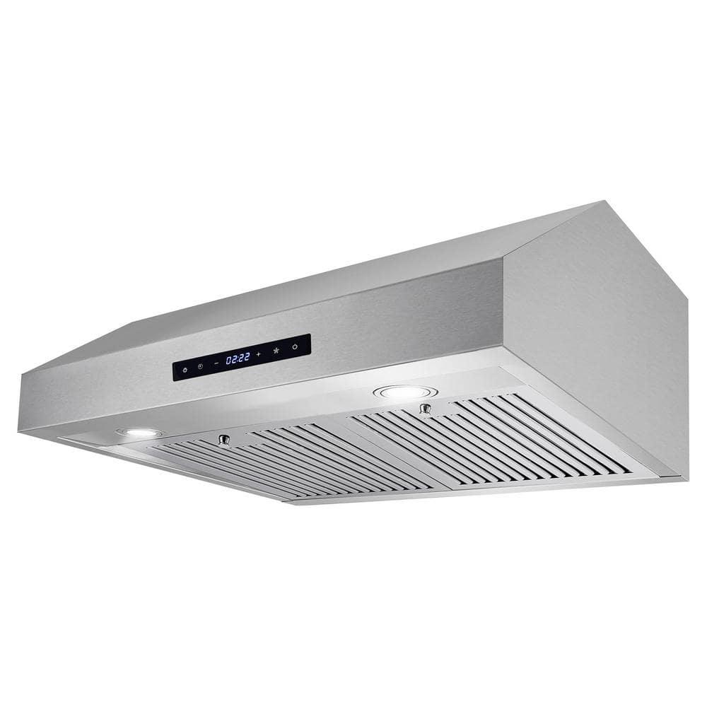 Cosmo 30 in Ducted Under Cabinet Range Hood in Stainless Steel with Touch Display and Permanent Filters