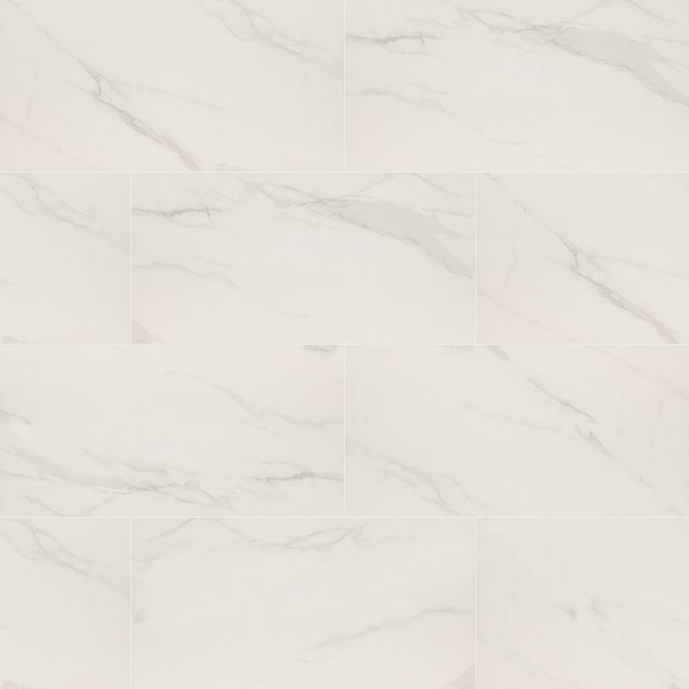 MSI Voyager Blanco 24 in. x 48 in. Matte Porcelain Marble Look Floor and Wall Tile (15.32 sq. ft.Case) NHDVOYBLA2448