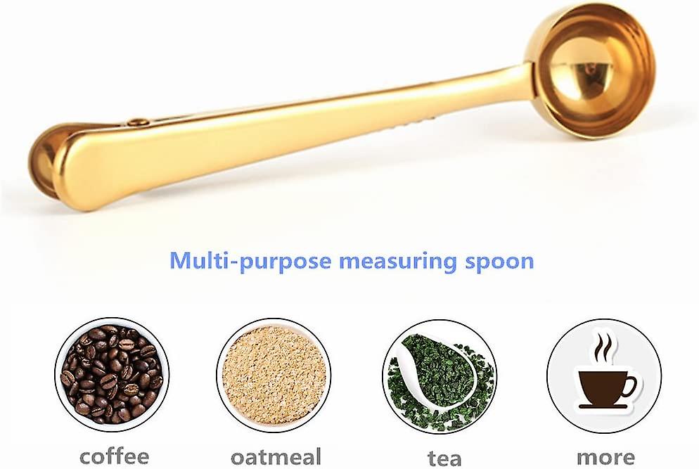 Coffee Scoop， Stainless Steel Golden Multi Function Coffee Measuring Spoongreat Measuring Coffee， Teaprotein Powder， Instant Drinks More - Perfect Cof