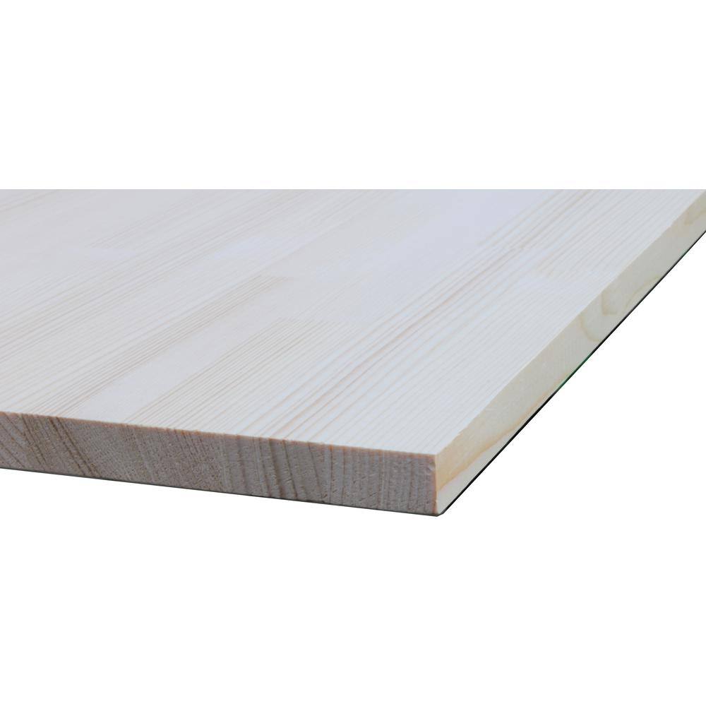 0.75 in. x 16 in. W x 8 ft. L White Spruce Natural Unfinished Shelve Board for 150 lbs. Capacity (1-Pack) D212ywW12214