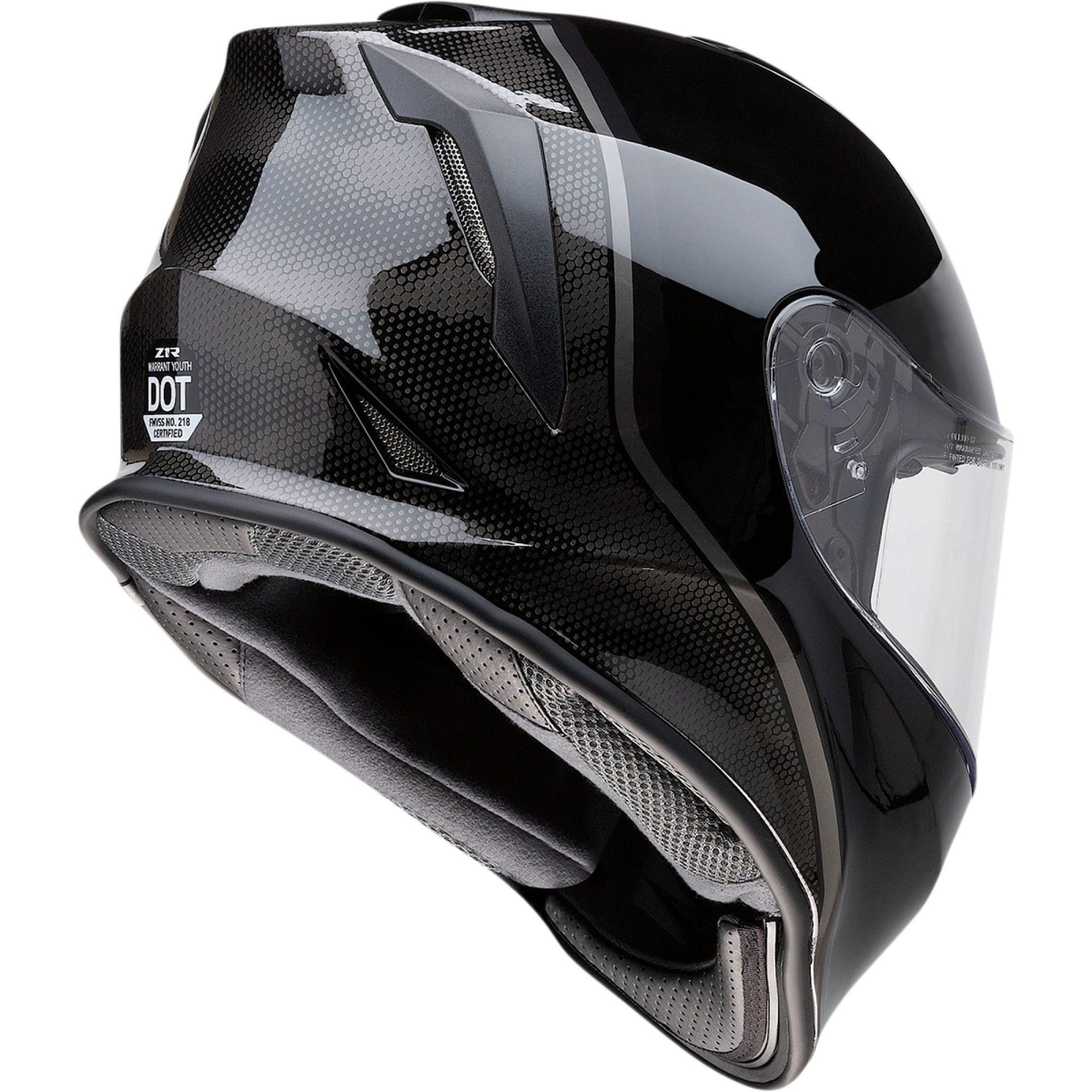 Z1R Warrant Kuda Youth Motorcycle Helmet Black SM