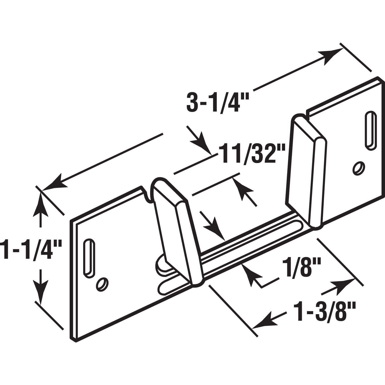 Prime-Line Mill Silver Steel Pocket Door Slide Guide 1 pk