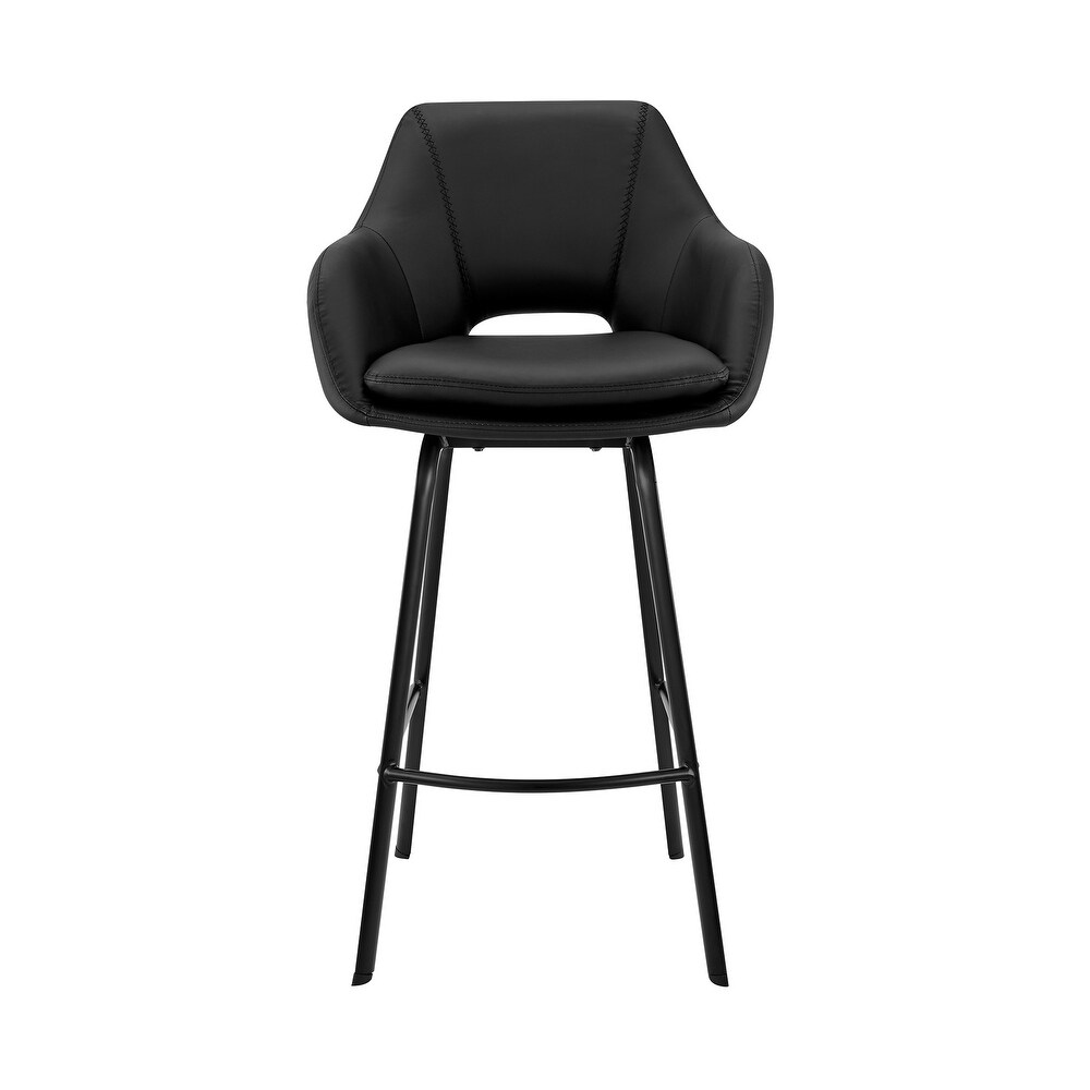 Aura Faux Leather and Metal Bar Stool