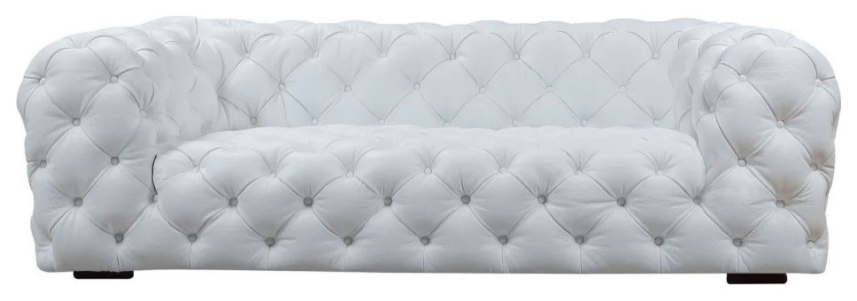 Lana Transitional White Full Italian Leather Sofa   Modern   Sofas And Sectionals   by Virgil Stanis Design  Houzz