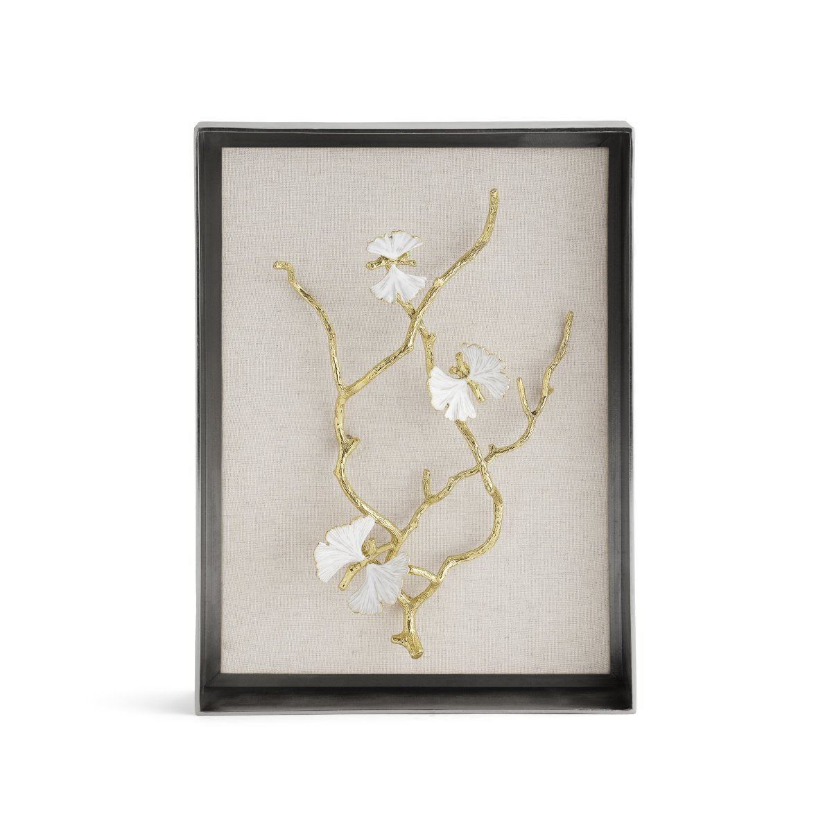 Butterfly Ginkgo Gold Fabric Shadow Box