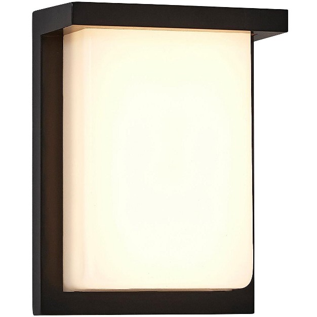 Hamilton Hills 8 Inch Brushed Nickel Squared Flush Mount Outdoor Light Fixture Black