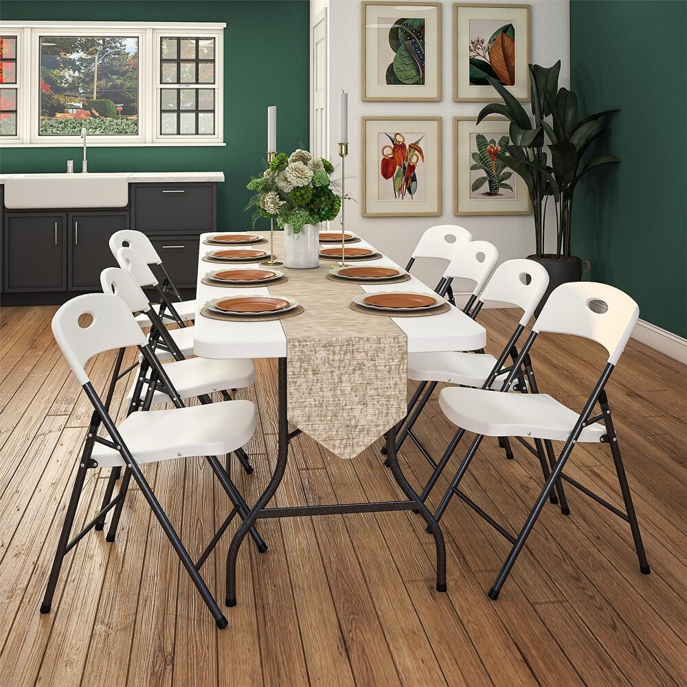 COSCO Solid Resin Indoor/Outdoor Plastic Folding Chair (4 Pack)