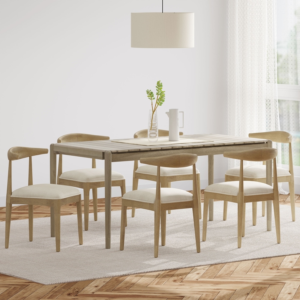 Helke Acacia Wood 7 Piece Dining Set by Christopher Knight Home