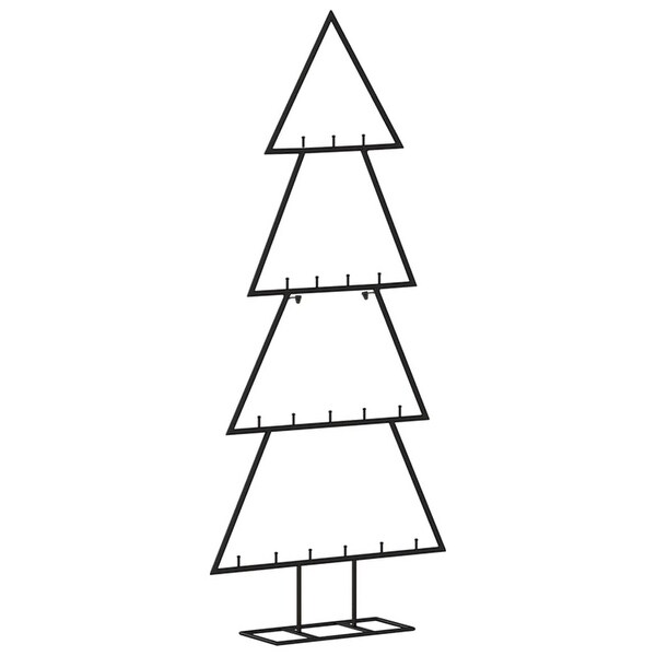 vidaXL Christmas Tree Modern Metal Ornament Tree Stand for Decoration Black