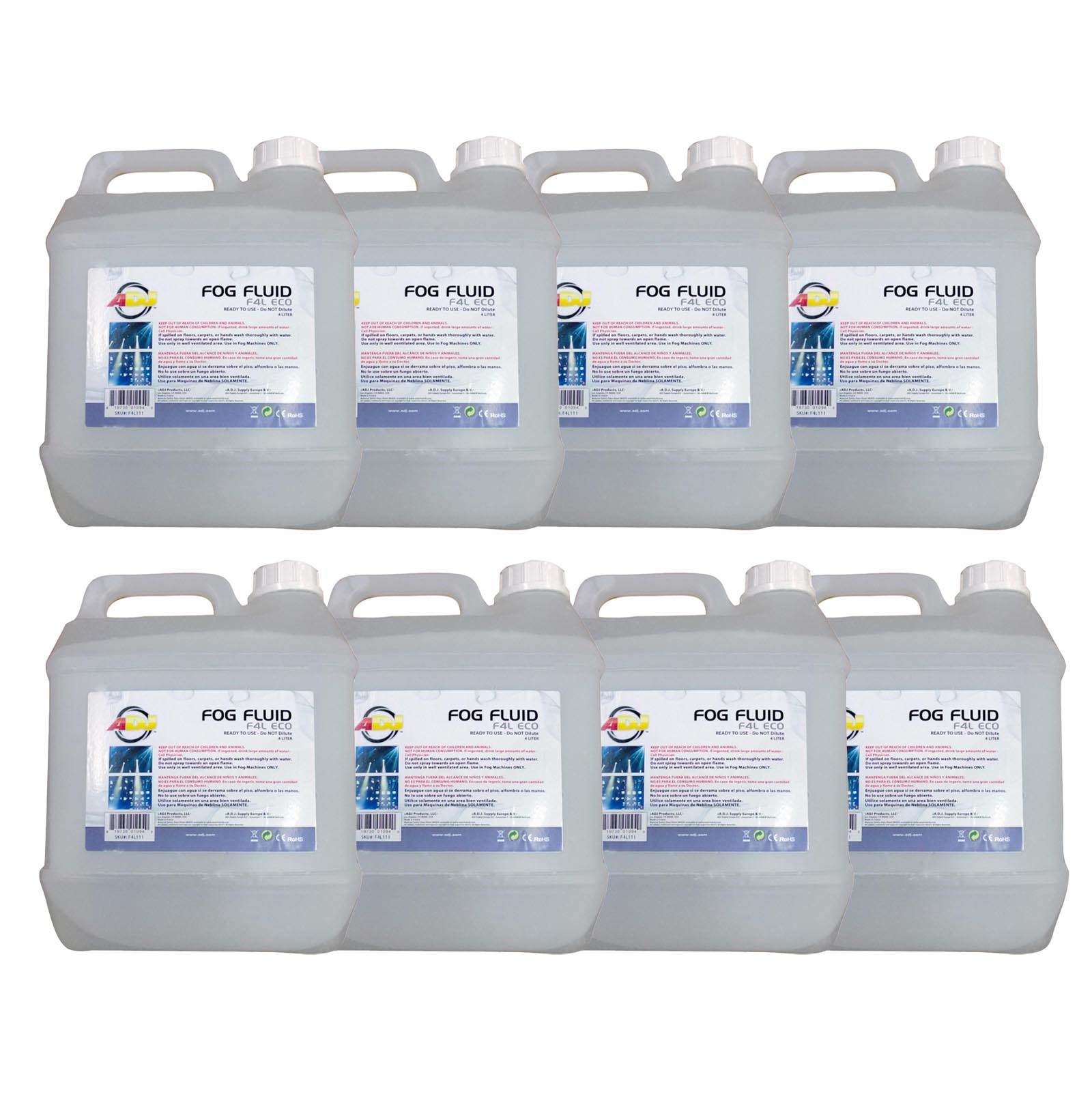 (8) AMERICAN DJ ECO-FOG/G Gallons of Fog/Smoke/Haze Machine Refill Liquid Juice