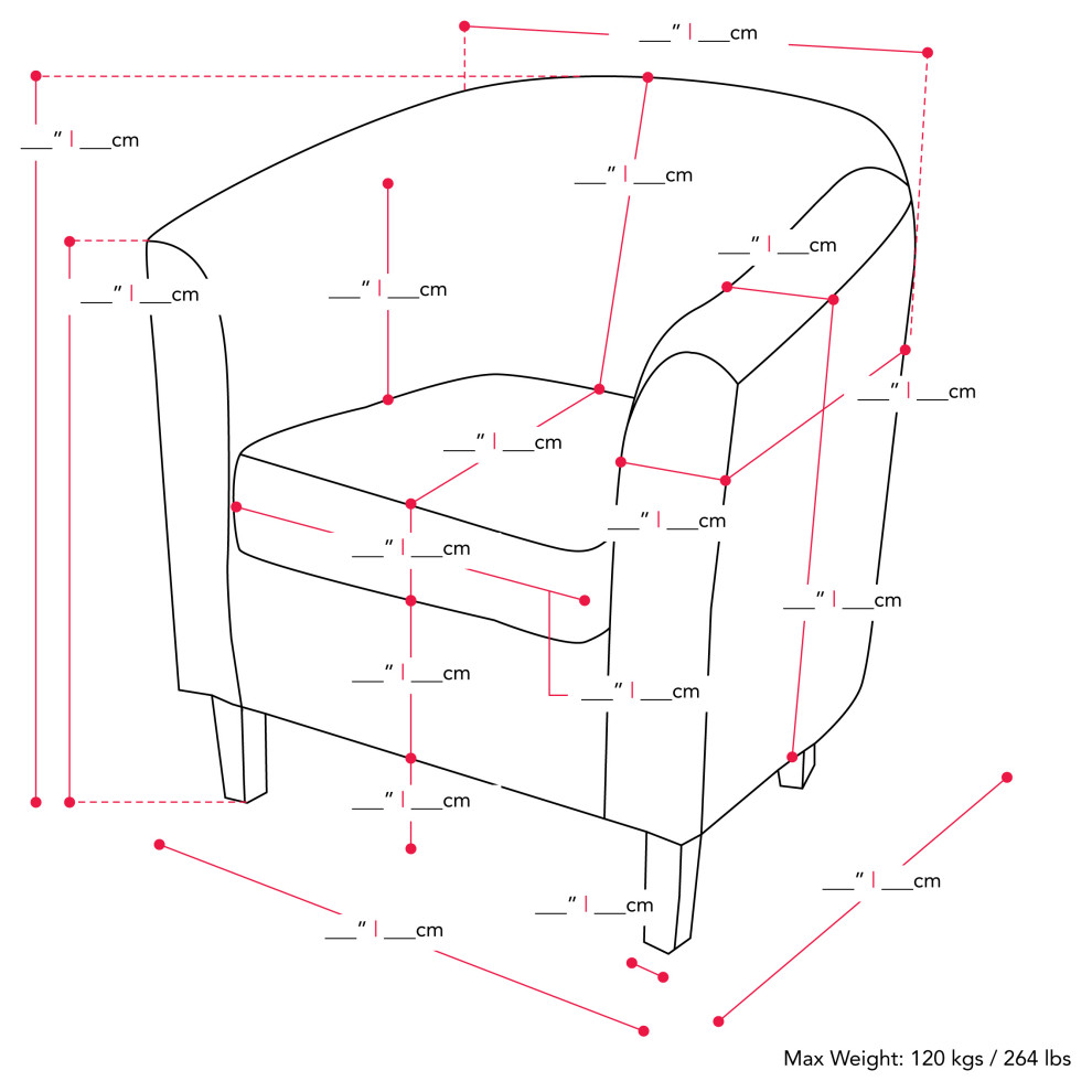 CorLiving Elwood Padded and Upholstered Tub Chair   Contemporary   Armchairs And Accent Chairs   by CorLiving Distribution LLC  Houzz