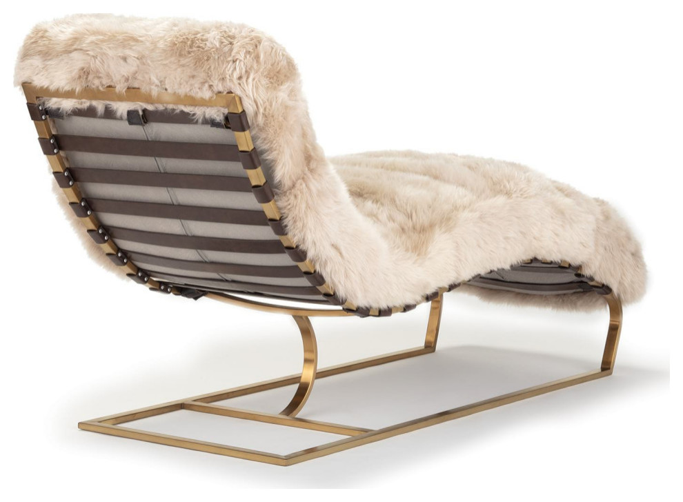 Siesta Chaise Lounge  Longhair Sheepskin   Contemporary   Indoor Chaise Lounge Chairs   by Regina Andrew  Houzz