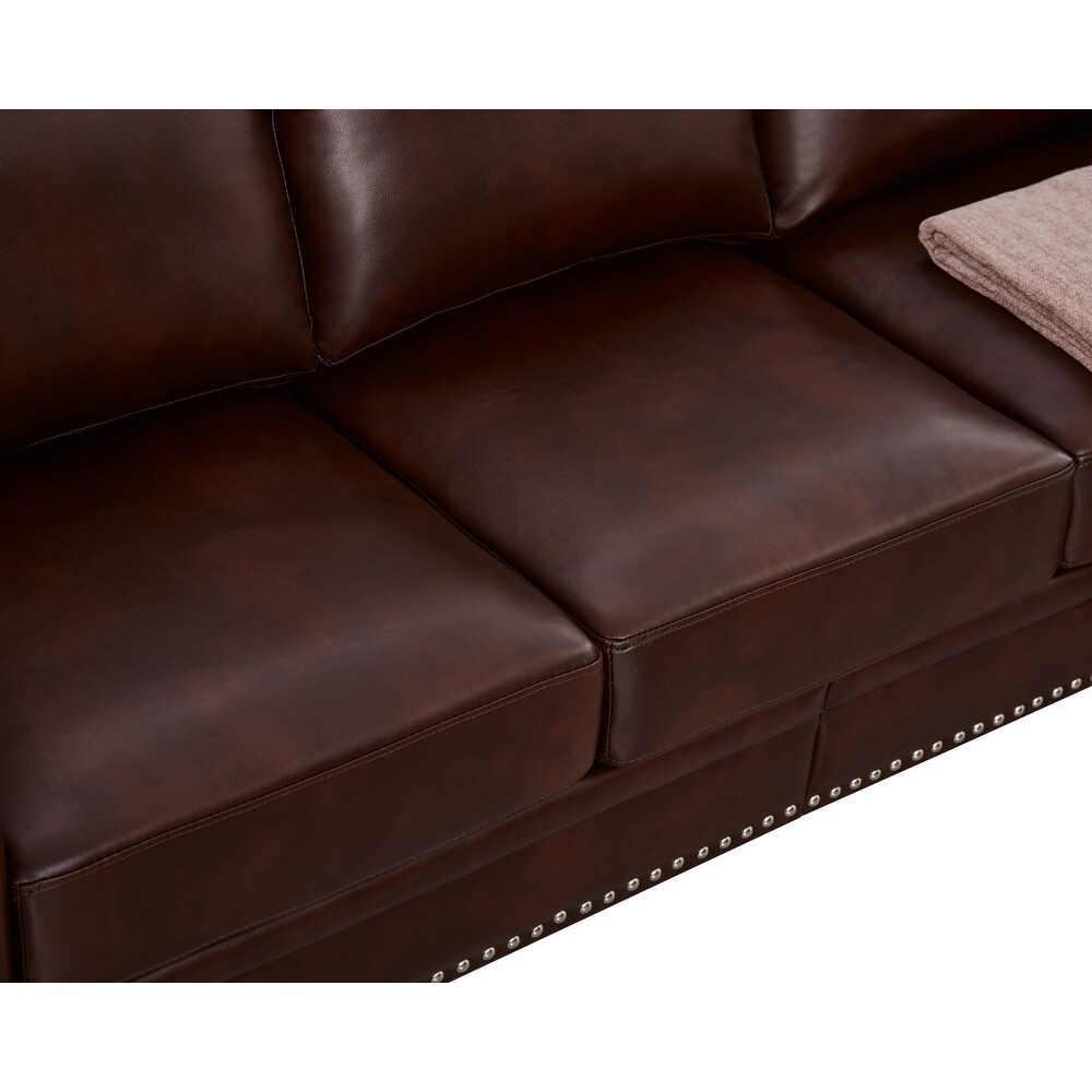 1+2+3 Seater PU Leather Loveseat Sofa Set for Living Room  Burgundy