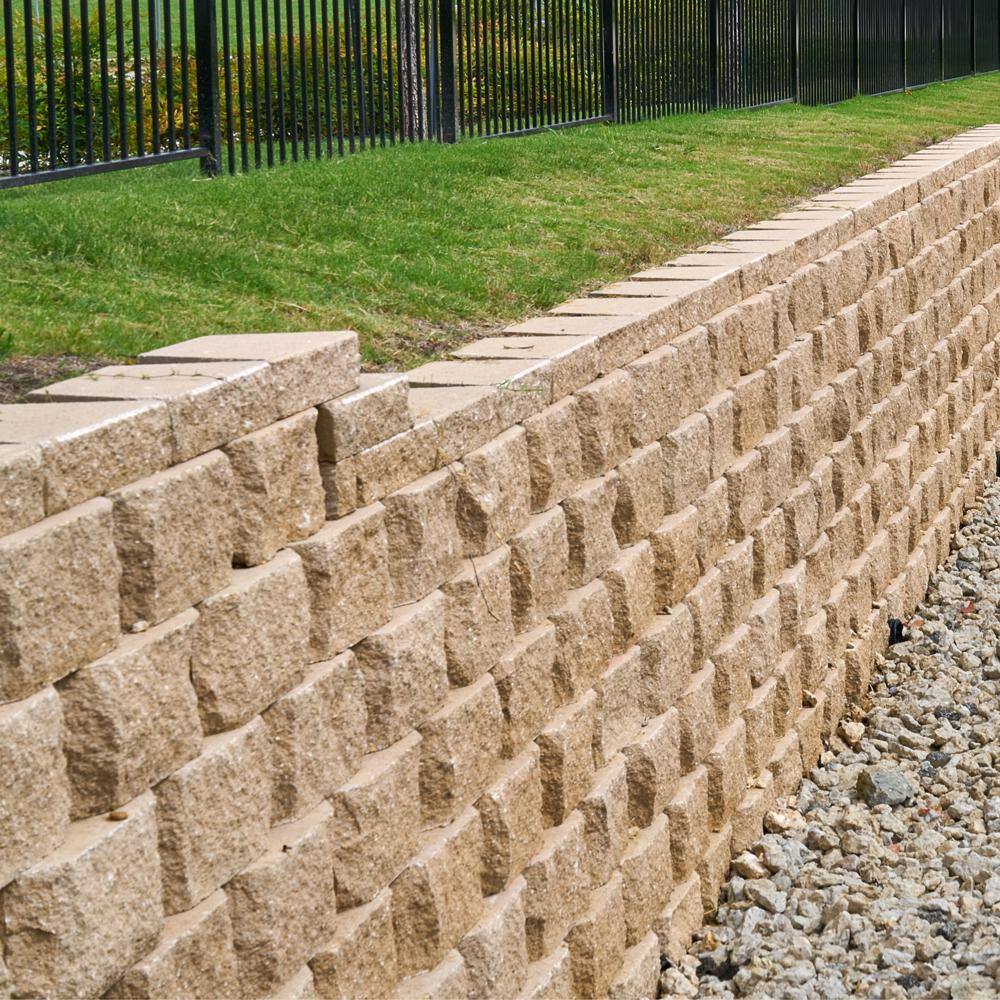 Pavestone Regal Stone Pro Rock Face 8 in. H x 18 in. W x 12 in. L Buff Concrete Wall Block (36-Pieces36 sq. FeetPallet ) 11015004