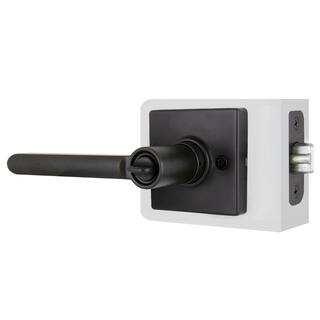 Defiant Tonebridge Matte Black Keyed Entry Door Lever with Square Rose 32LS3X900A