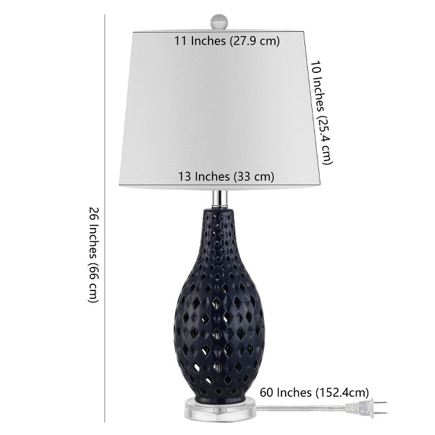 Harlem Ceramic Table Lamp Navy Safavieh