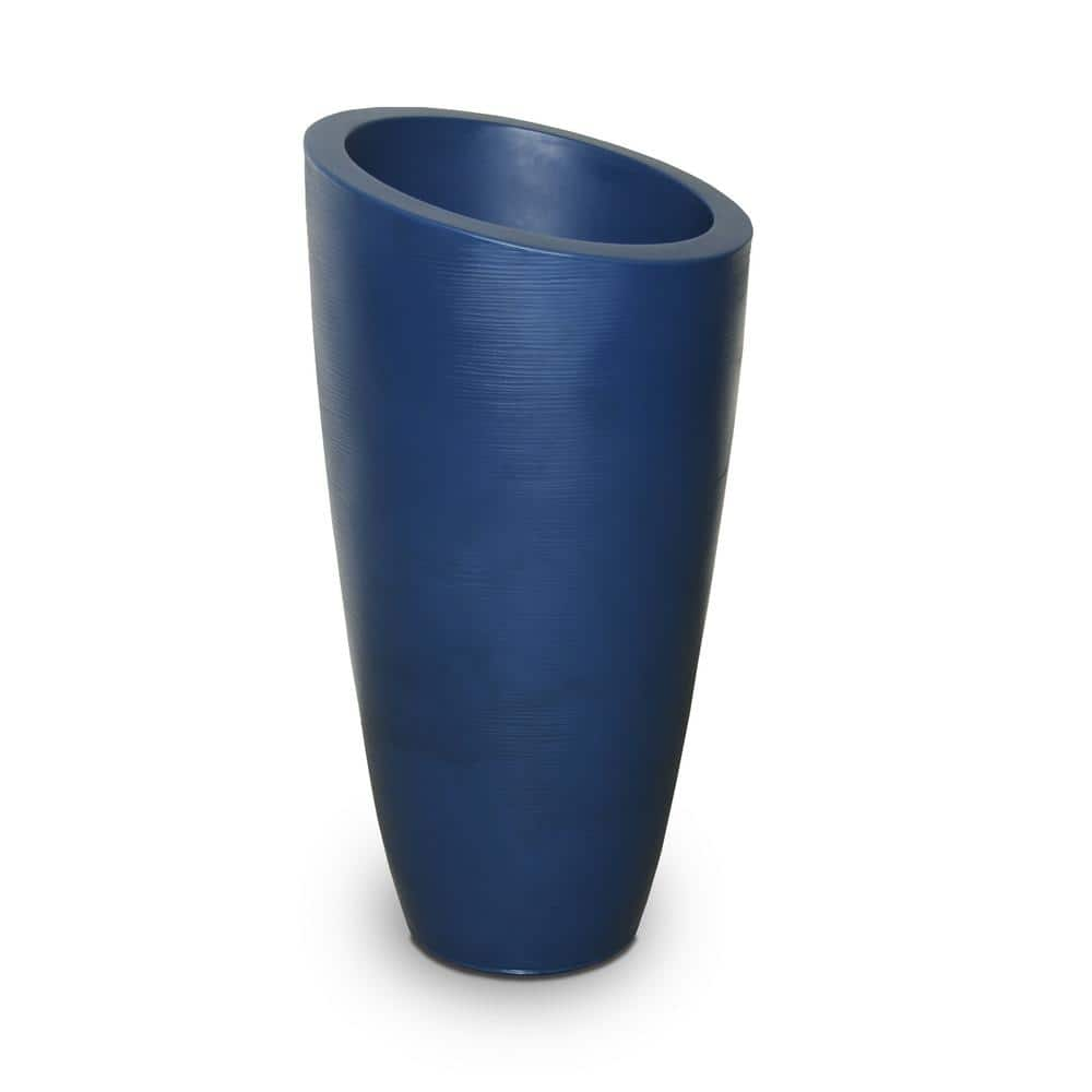 Mayne Modesto 32 in. Round Neptune Blue Polyethylene Planter 8880-NB