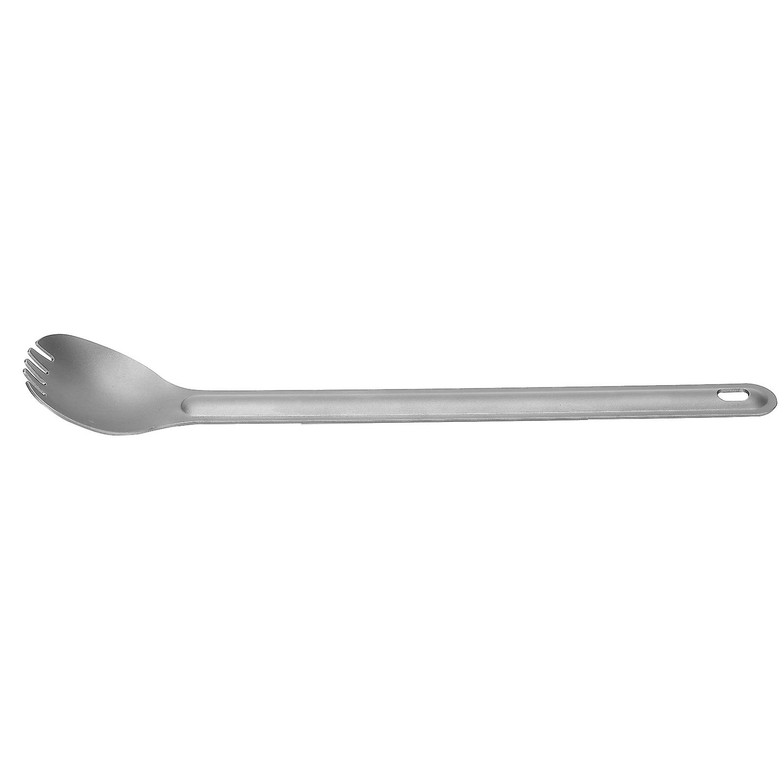 Lightweight Long Handle Titanium Spork/spoon Metal Cutlery Set For Outdoor Campinglong Handle Spoon And Fork