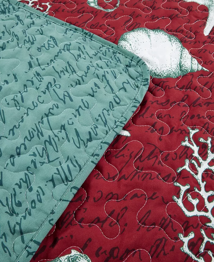 Videri Home Festive Seahorse Reversible 3-Piece Quilt Set Collection