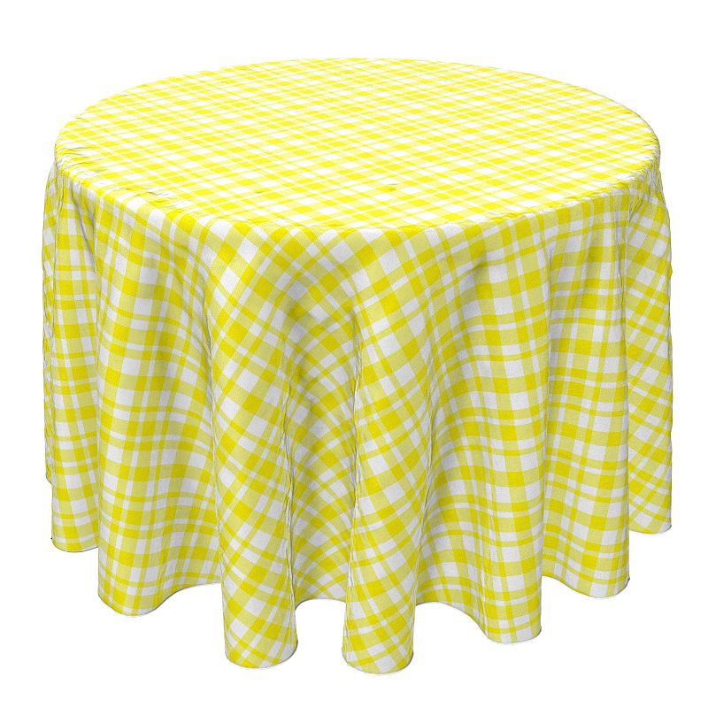 Round Tablecloth， 100% Cotton， 60 Round， Plaid 8