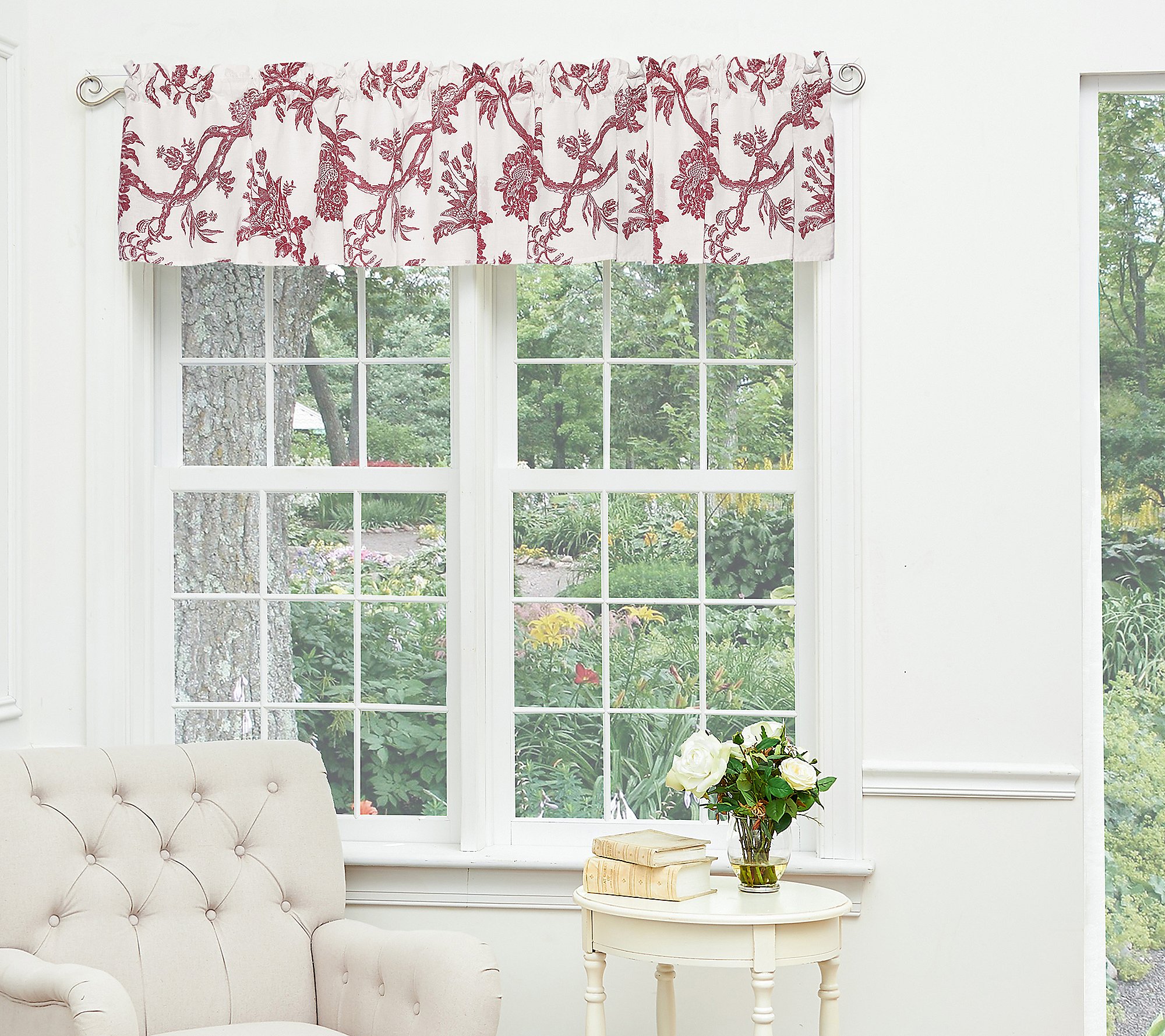 Arcadia Red Valance Window Treatment Set of 2 by Valerie