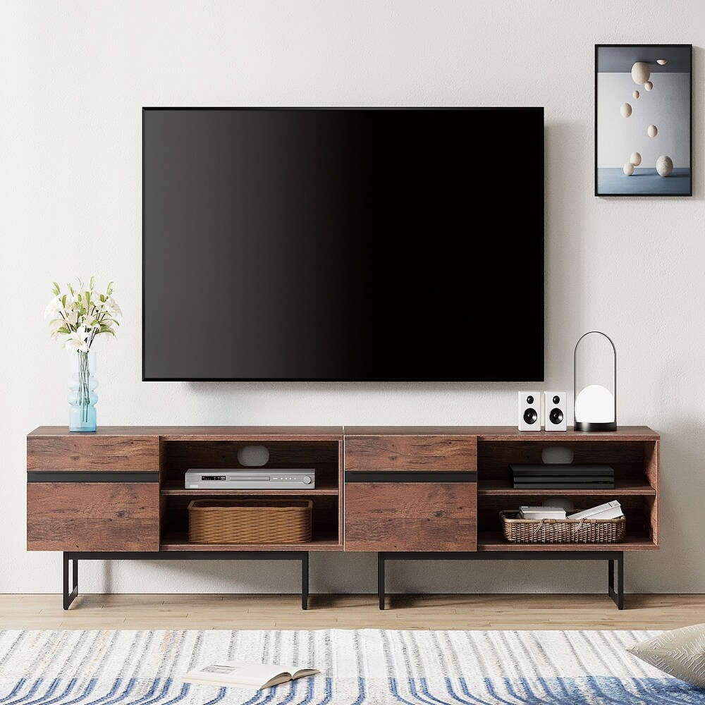 WAMPAT Modern TV Stand for up to 85 inch TV