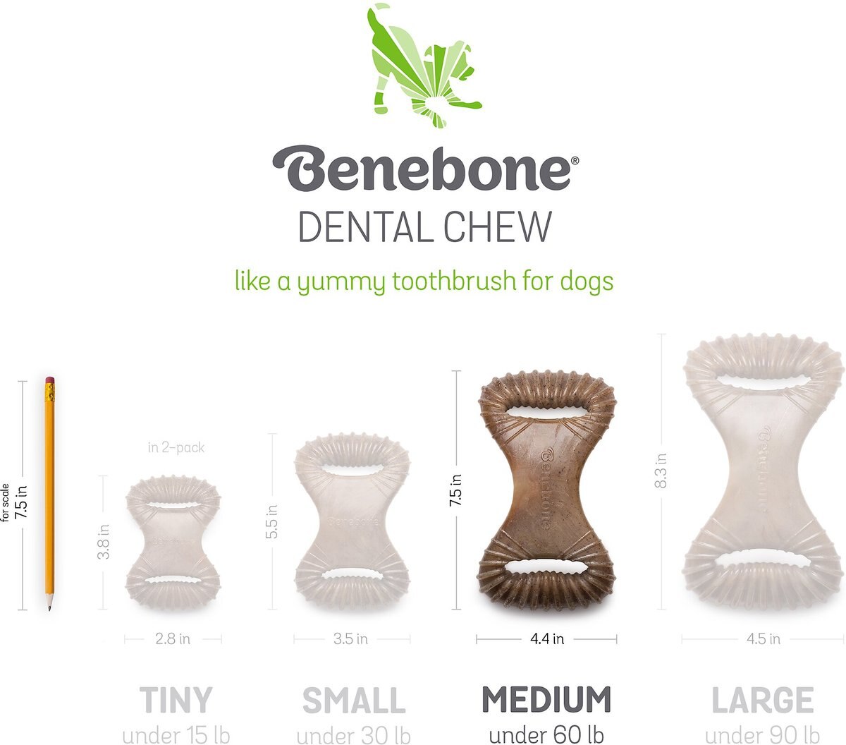 Benebone Bacon Flavor Dental Tough Dog Chew Toy