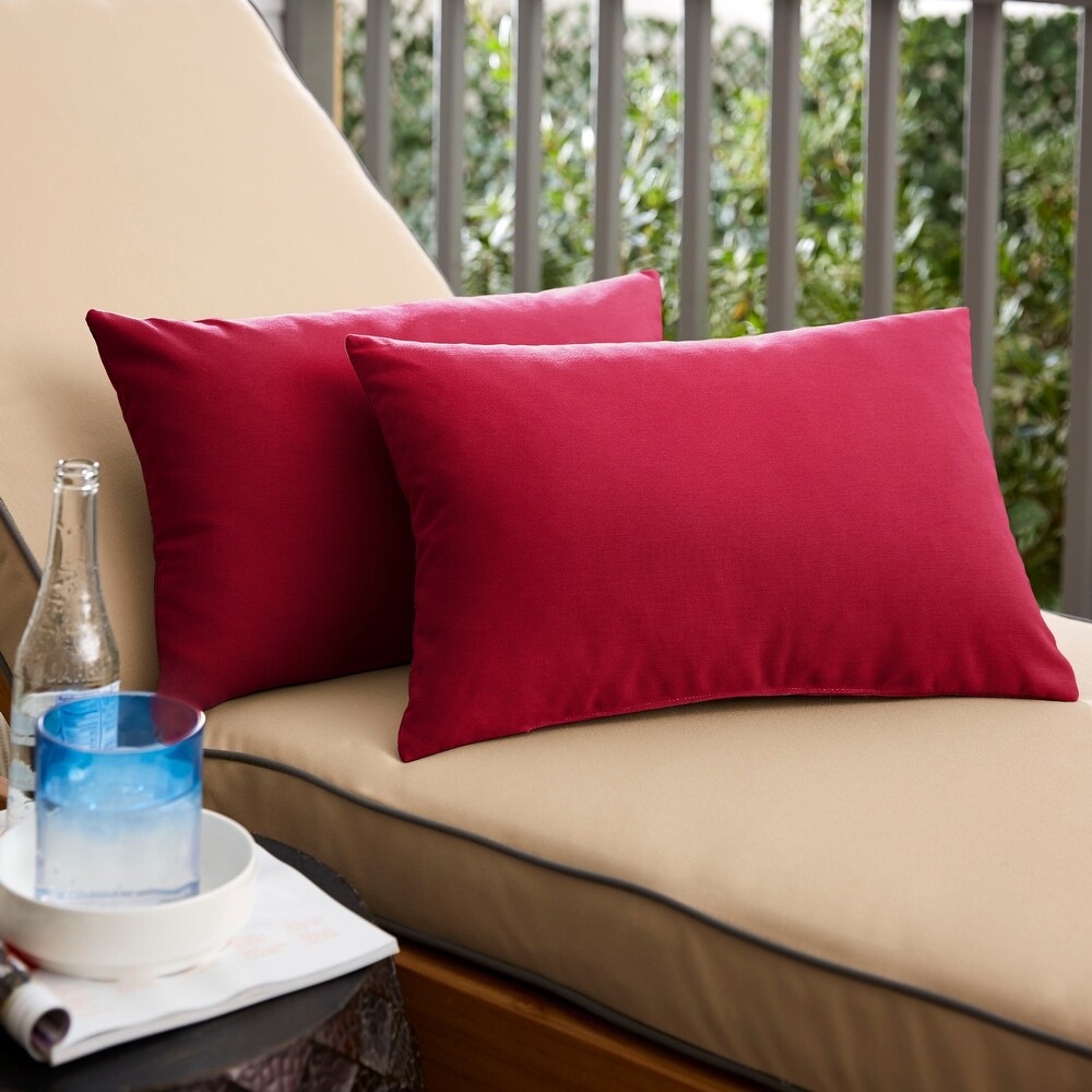 Westby Crimson Indoor/ Outdoor Lumbar Knife Edge Pillow Set