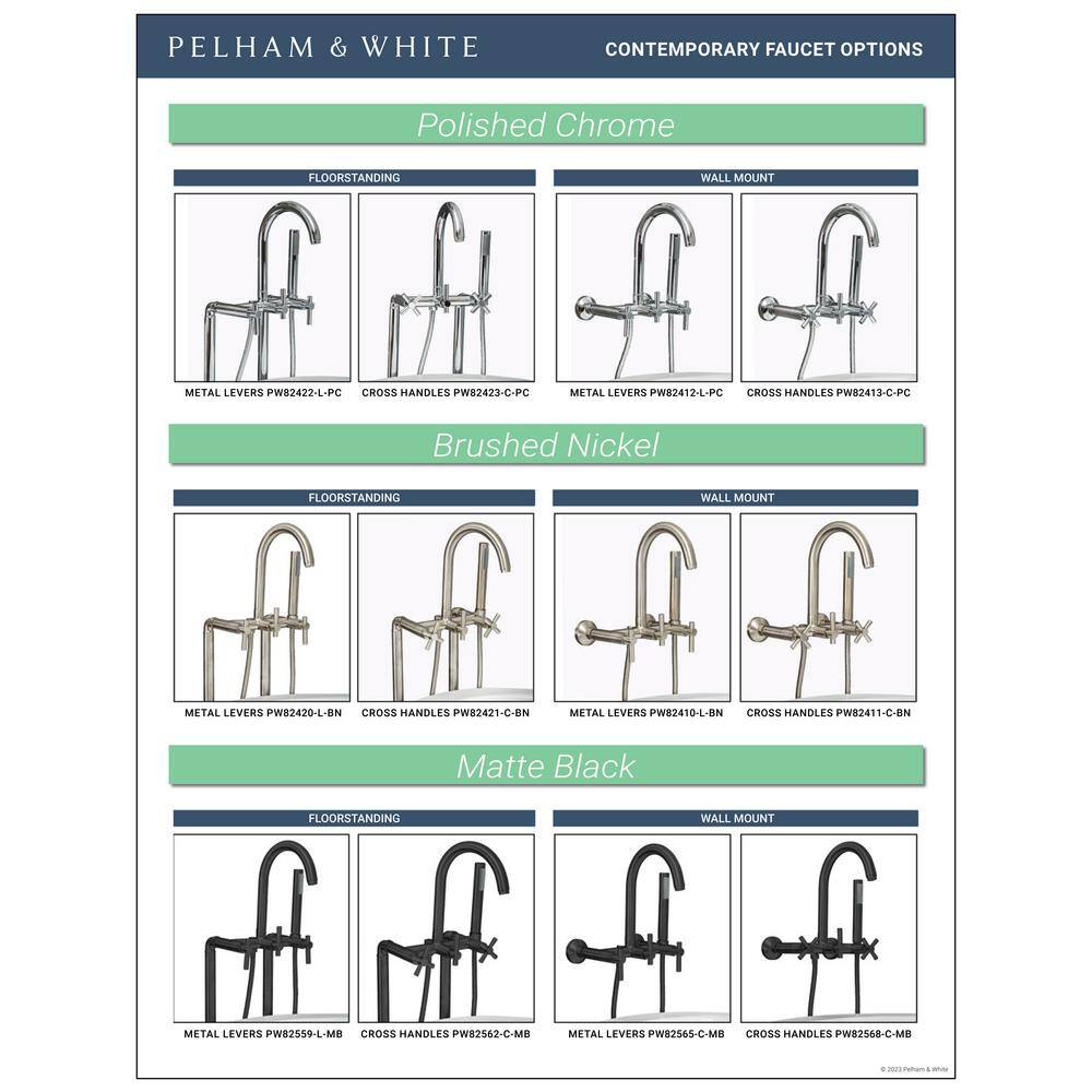 PELHAM  WHITE W-I-D-E Series Dalton 60 in. Acrylic Clawfoot Bathtub in White Ball-and-Claw Feet Drain in Polished Chrome PW82024-PC