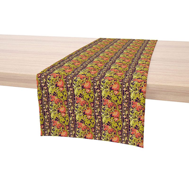 Table Runner， 100% Cotton， 16x90， Floral 6