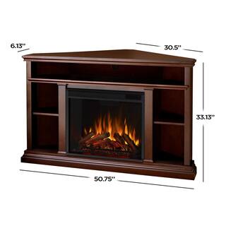 Real Flame Churchill 51 in. Corner Media Console Electric Fireplace in Dark Espresso 3750E-DE