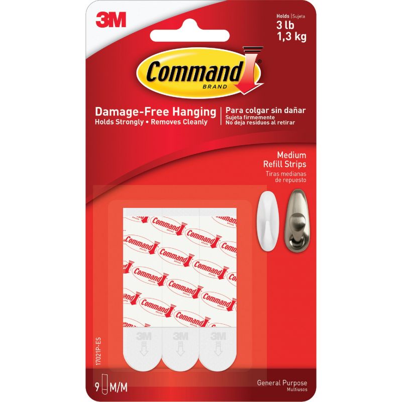 Command Medium Refill Mounting Adhesive Strip White