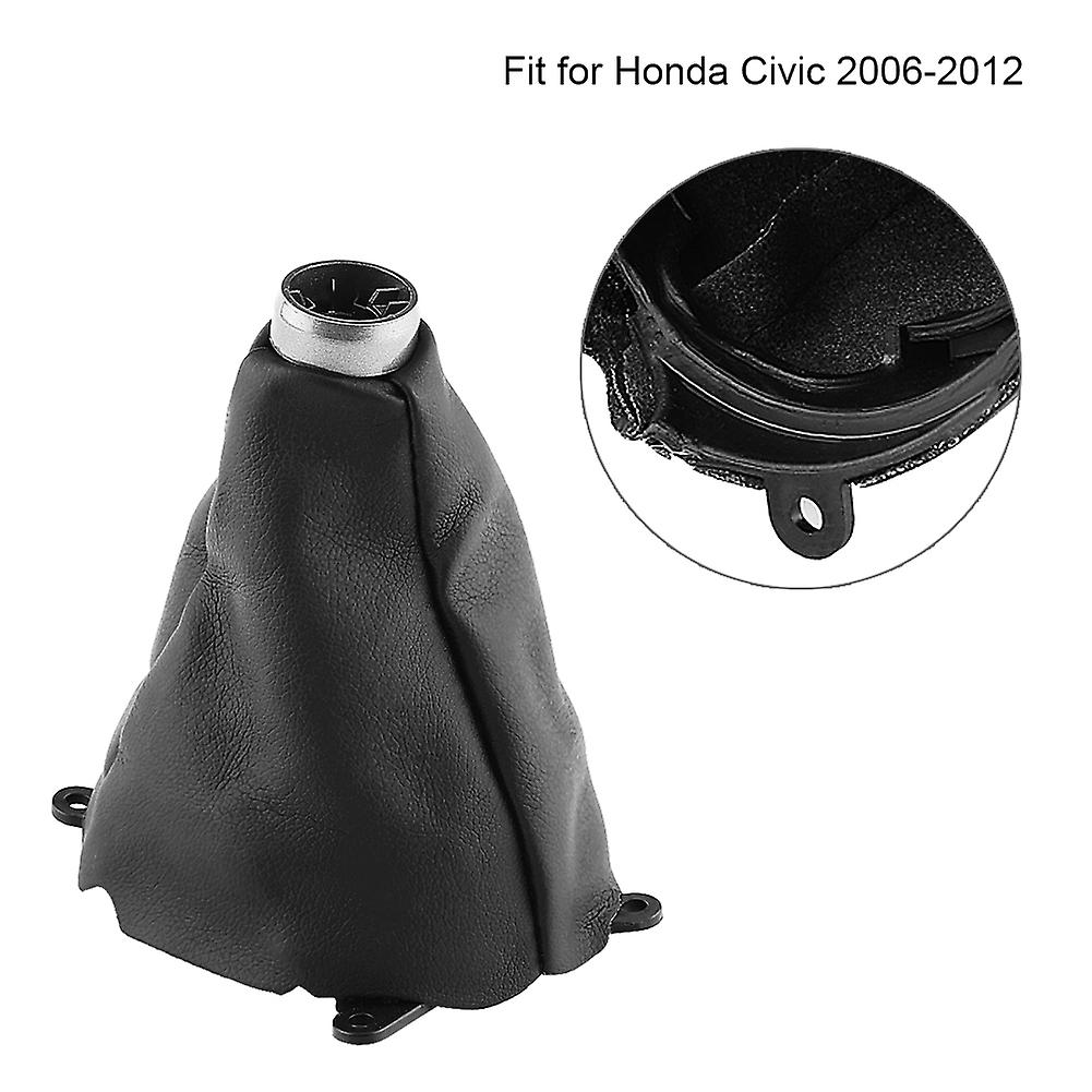 Car Manual Pu Leather Gear Gaiter Shift Shifter Boot Replacement For Honda Civic 2006-2012