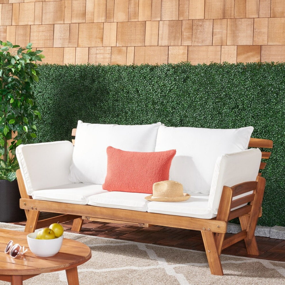 Safavieh Emely Outdoor Daybed   Transitional   Outdoor Chaise Lounges   by Safavieh  Houzz