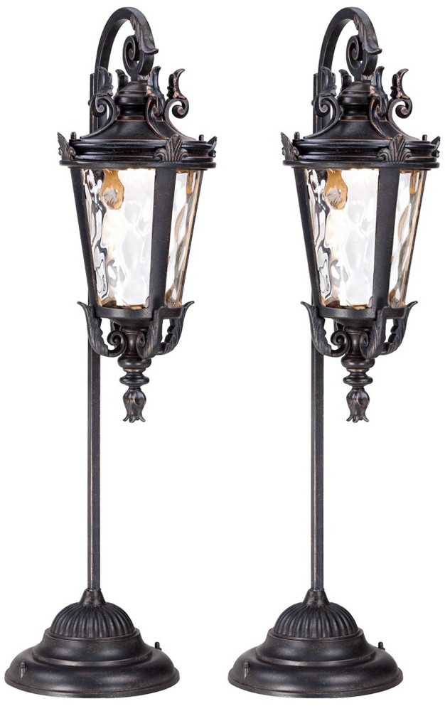 John Timberland Casa Marseille 35 quot h Bronze Led Path Lights Set Of 2