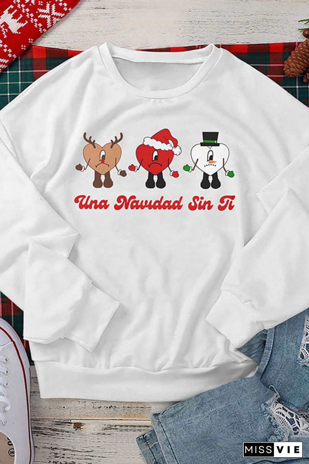 Una Navidad Sin Ti Christmas,Bad Bunny Christmas Classic Crew Sweatshirt Wholesale