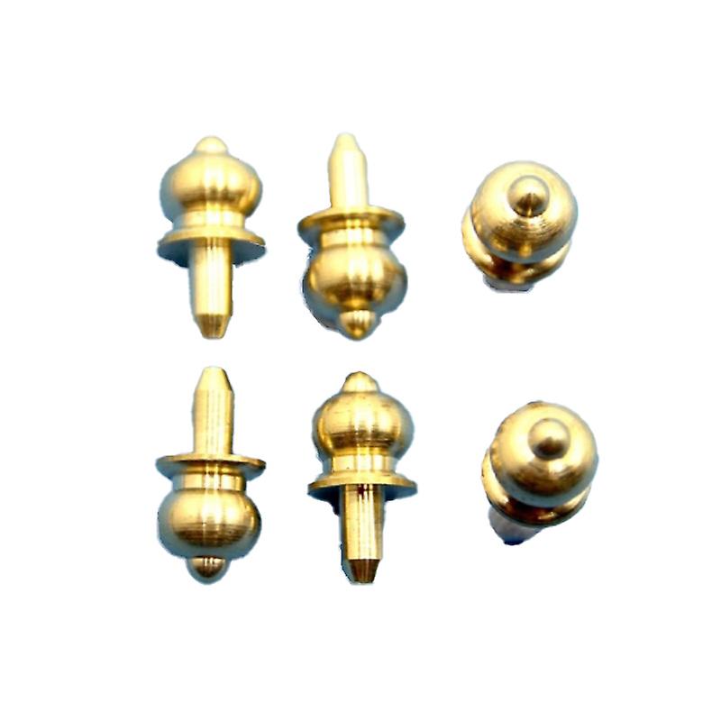 Dolls House Set 6 Round Modern Brass Door Knobs Builders Diy Fittings 1:12