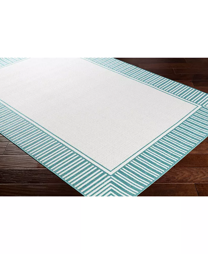 Surya Alfresco ALF-9680 Teal 7'3 Round Area Rug Indoor Outdoor