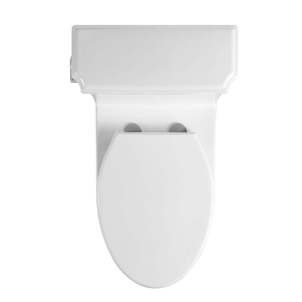 12 in. 1-piece 1.28 GPF Single Flush Elongated Toilet in White Seat Included 22S0902