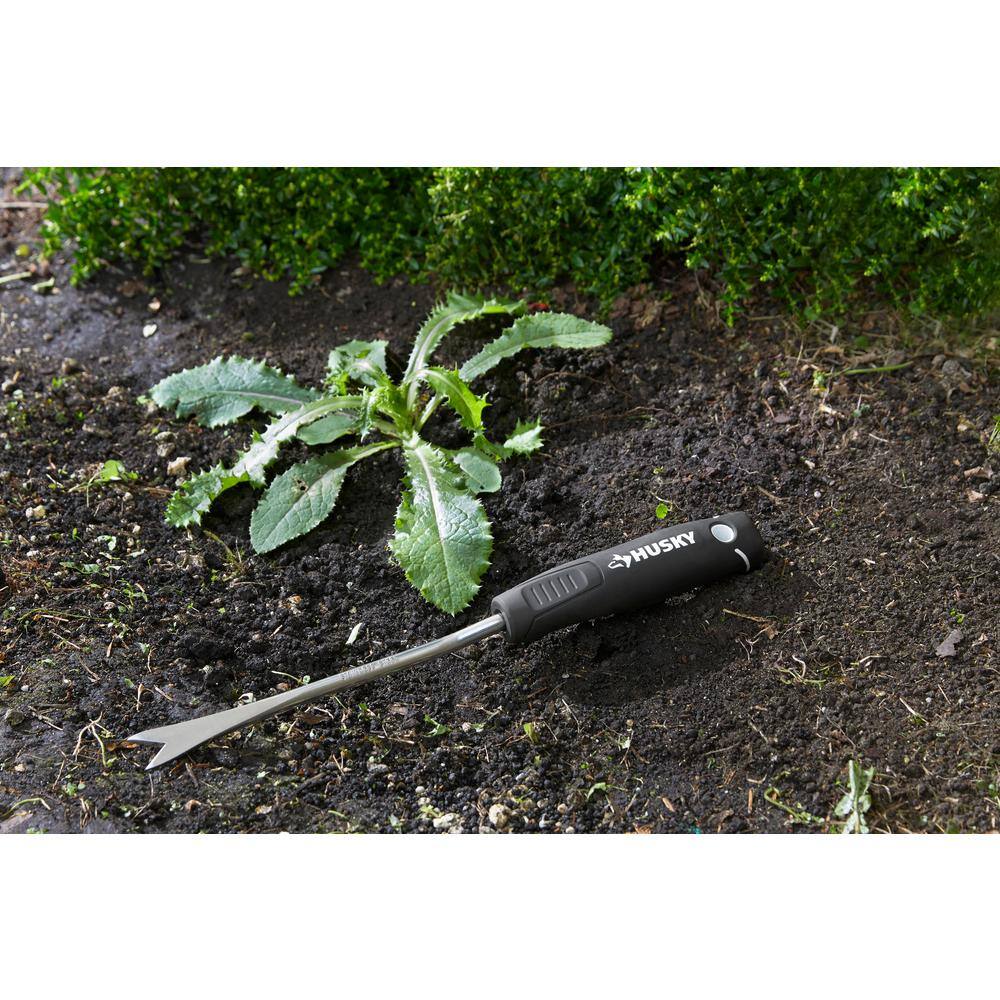 Husky 6.2 in. Double Injection Grip Handle Stainless Steel Hand Weeder GD210304