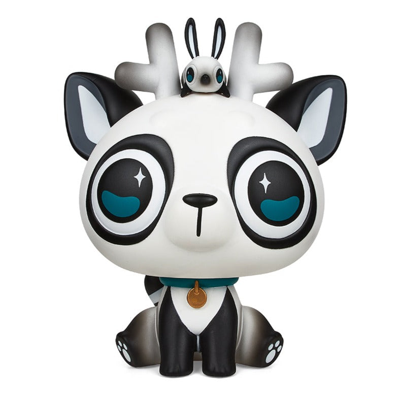 DeerCat & Friends™ Sitting DeerCat 7” Vinyl Art Figure by Amber Aki Huang – Exclusive Panda Edition (Limited Edition of 100)