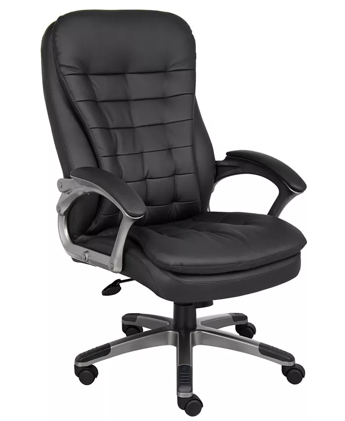 Boss Office Products High Back Executive Chair With Pewter Finish